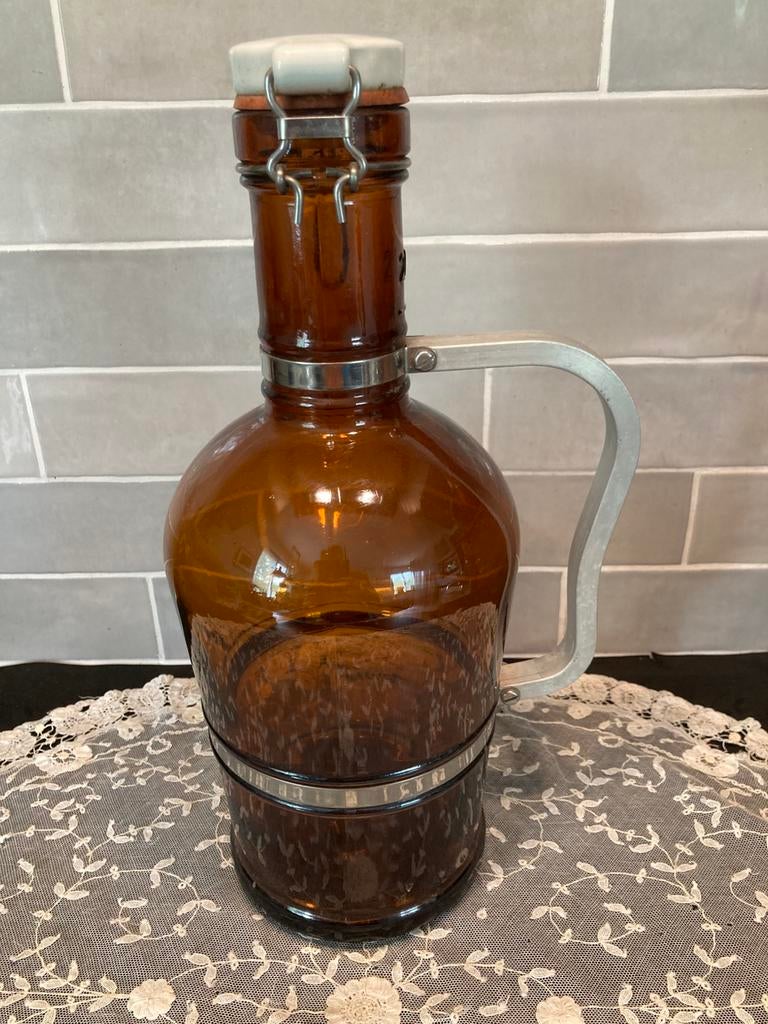 Vintage bierfles met beugel (020524), Antiek en Kunst, Antiek | Glas en Kristal, Ophalen of Verzenden