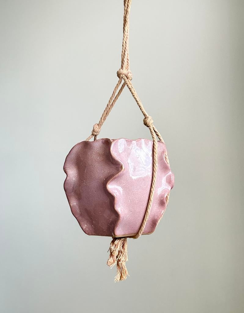 Roze planten pot met hanger, Overige soorten, In pot, Minder dan 100 cm, Groene kamerplant