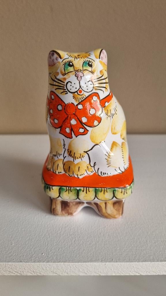 Zeldzame Vintage Poes Strooier Yaroslavl Majolica, Rusland, Verzenden, Zo goed als nieuw, Dier