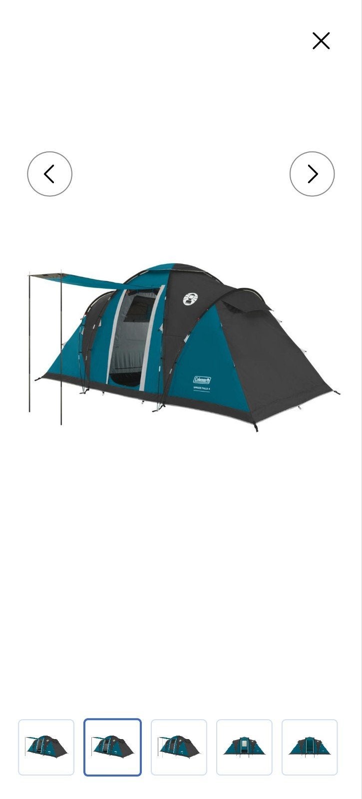 Coleman Spruce Falls 4 Vis-à-Vis tunneltent, Caravans en Kamperen, Tenten, Ophalen, Nieuw, Tot en met 4