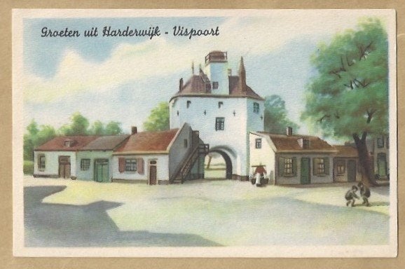 Ansichtkaart Groeten uit Harderwijk - Vispoort, Ophalen of Verzenden, Voor 1920, Ongelopen, Gelderland
