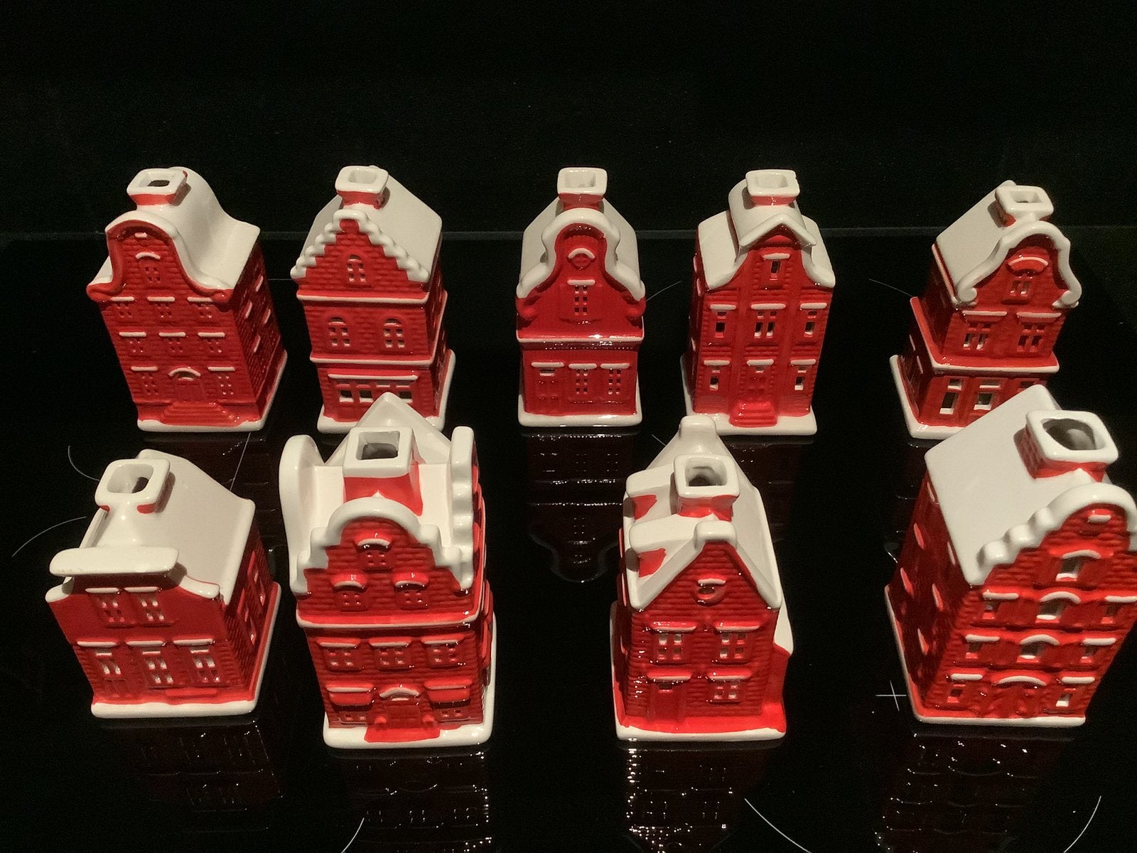Ah kerst huisjes compleet nr 1 tm 9 postcodeloterij huisje, Ophalen of Verzenden, Zo goed als nieuw