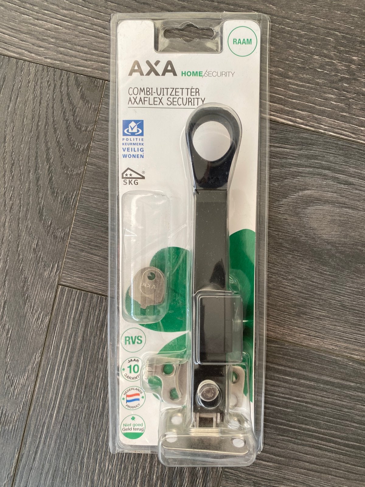 AXA combi raamuitzetter zwart RVS NIEUW in VERPAKKING SKG 2*, Ophalen of Verzenden, Nieuw, Rvs, Scharnier