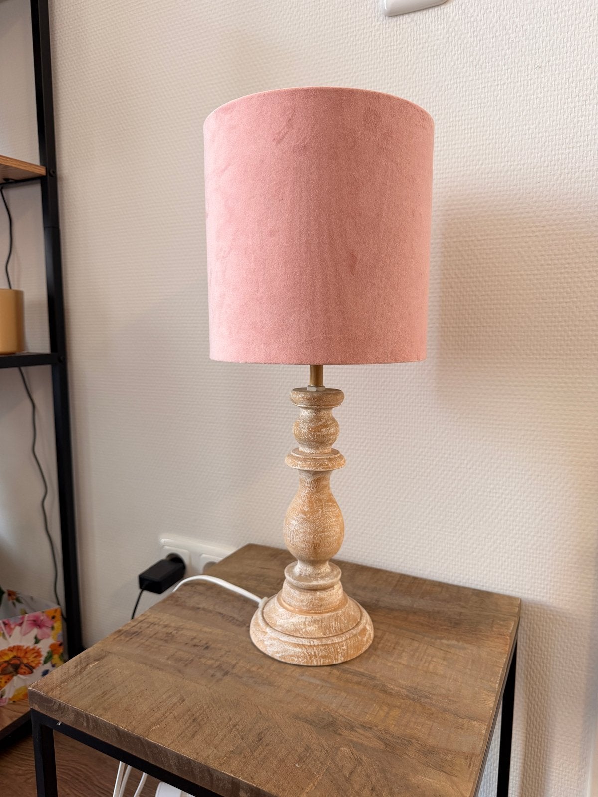 3x Oud Roze Schemerlampjes, Gebruikt, Ophalen of Verzenden, Met kap, Schemerlamp