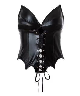 Sexy strapless leren corset punk stijl - Zwart, Ophalen of Verzenden, Zwart, Body of Korset