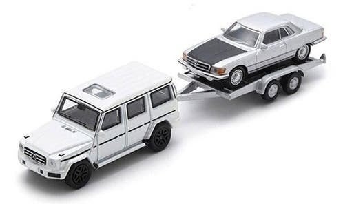 Mercedes Benz G-Class + trailer & Mercedes Benz 450 SLC 1:87, Schuco, Auto, Info@schuco.de, Nieuw