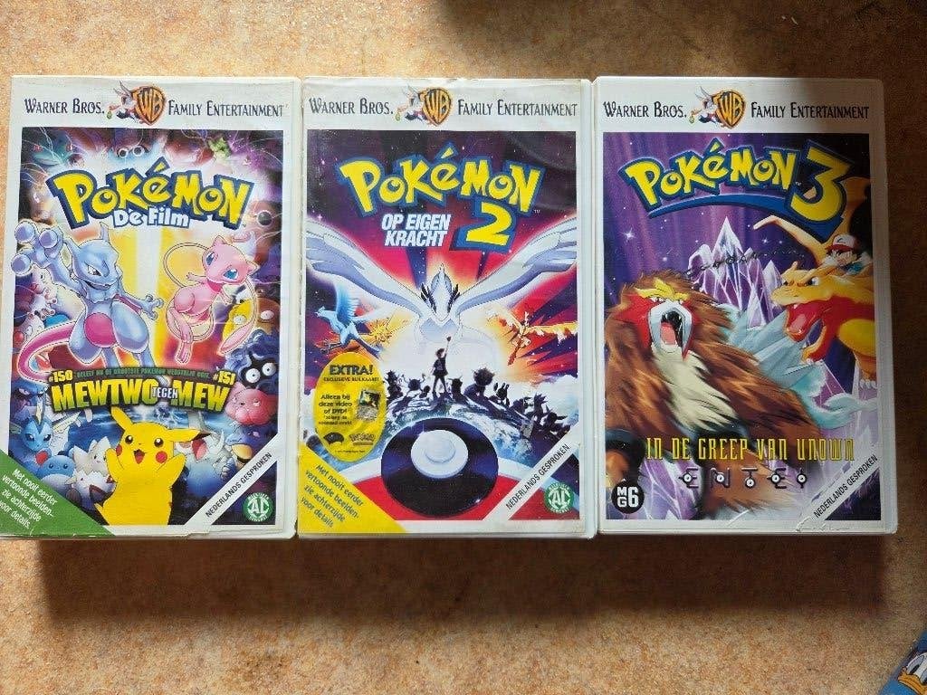 Pokémon VHS Set - Pokémon De Film, Pokémon 2 & Pokémon 3, Gebruikt, Kinderfilm, Vanaf 6 jaar, VHS