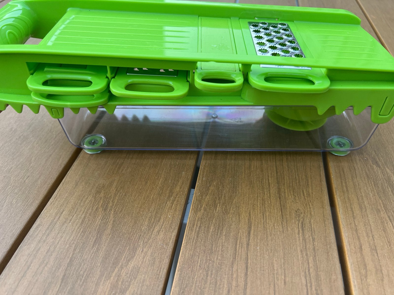 Groene mandoline/rasp - Zo goed als nieuw, Overige typen, Ophalen of Verzenden, Zo goed als nieuw, Groen