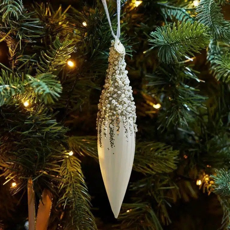 Riviera Maison kerstballen NIEUW, Ophalen, Nieuw, Wit, Glas