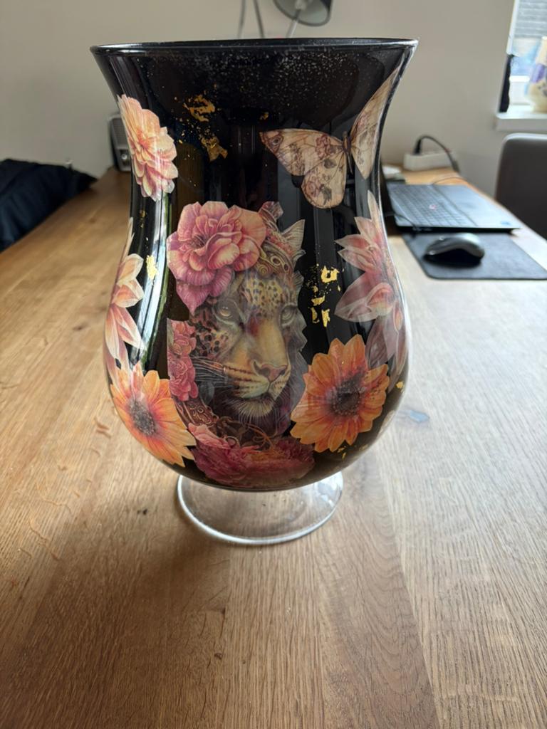 Decoupage vaas, Ophalen, Overige kleuren, Nieuw, Glas