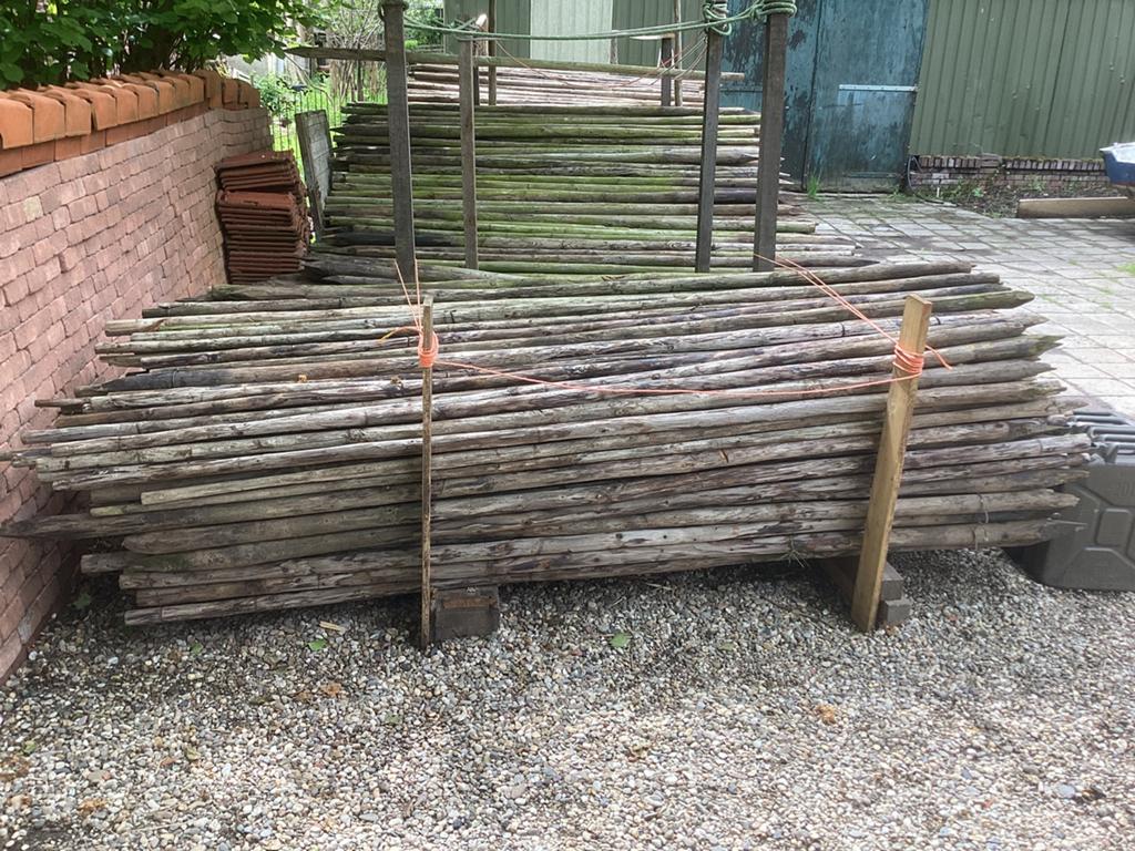 Boompalen, Tuin en Terras, Palen, Balken en Planken, Ophalen of Verzenden, Zo goed als nieuw, 250 cm of meer, Palen