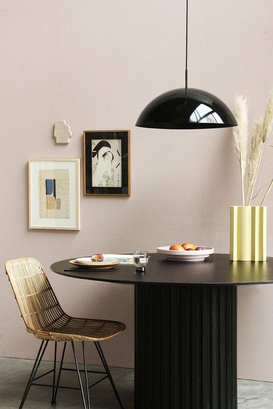 HKLiving Cupola retro look hanglamp design - Zwart, Kunststof, E27 (groot), Ophalen of Verzenden, Retro minimalistisch japandi
