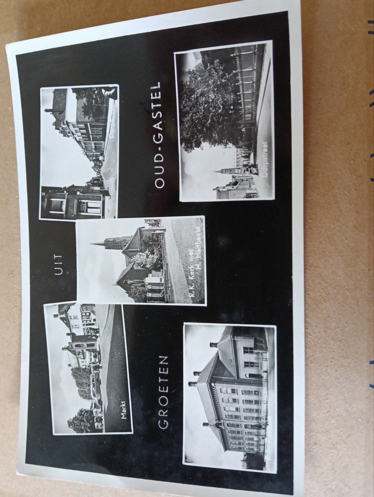 Oud-Gastel: Zes Zichten op het Dorp - Ansichtkaart 1958, Ophalen of Verzenden, 1940 tot 1960, Gelopen, Noord-Brabant