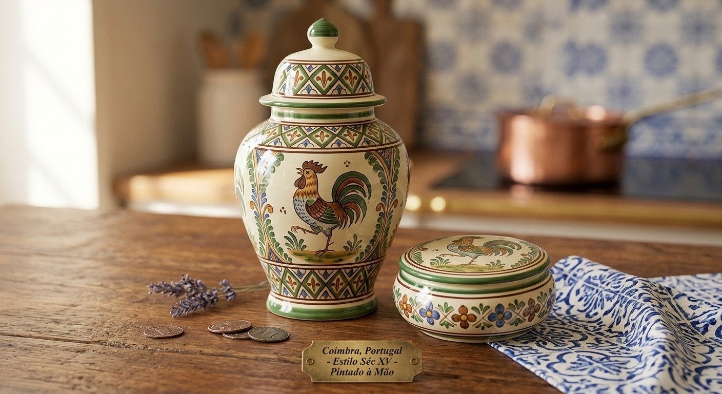 Prachtige Set Handgeschilderd Portugees Keramiek (Coimbra Se, Ophalen of Verzenden