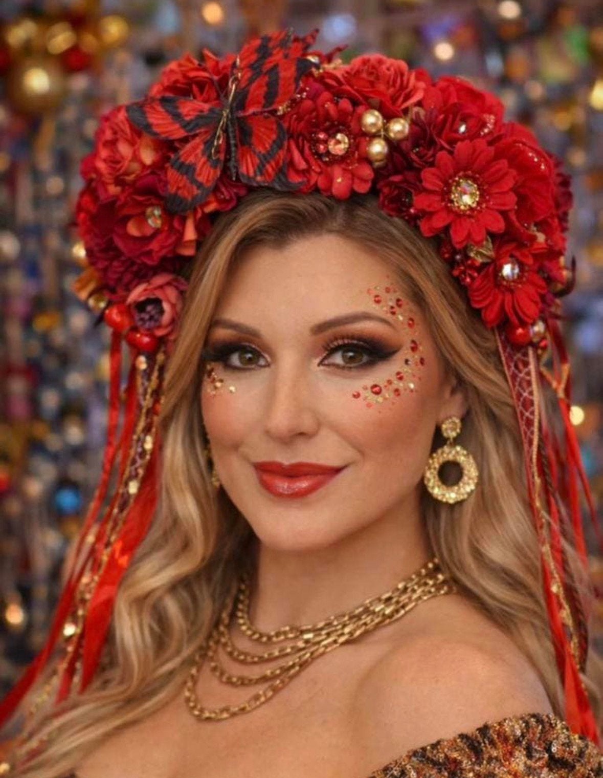 Bloemfetti bloemenband rood, Ophalen of Verzenden, Nieuw, Carnaval