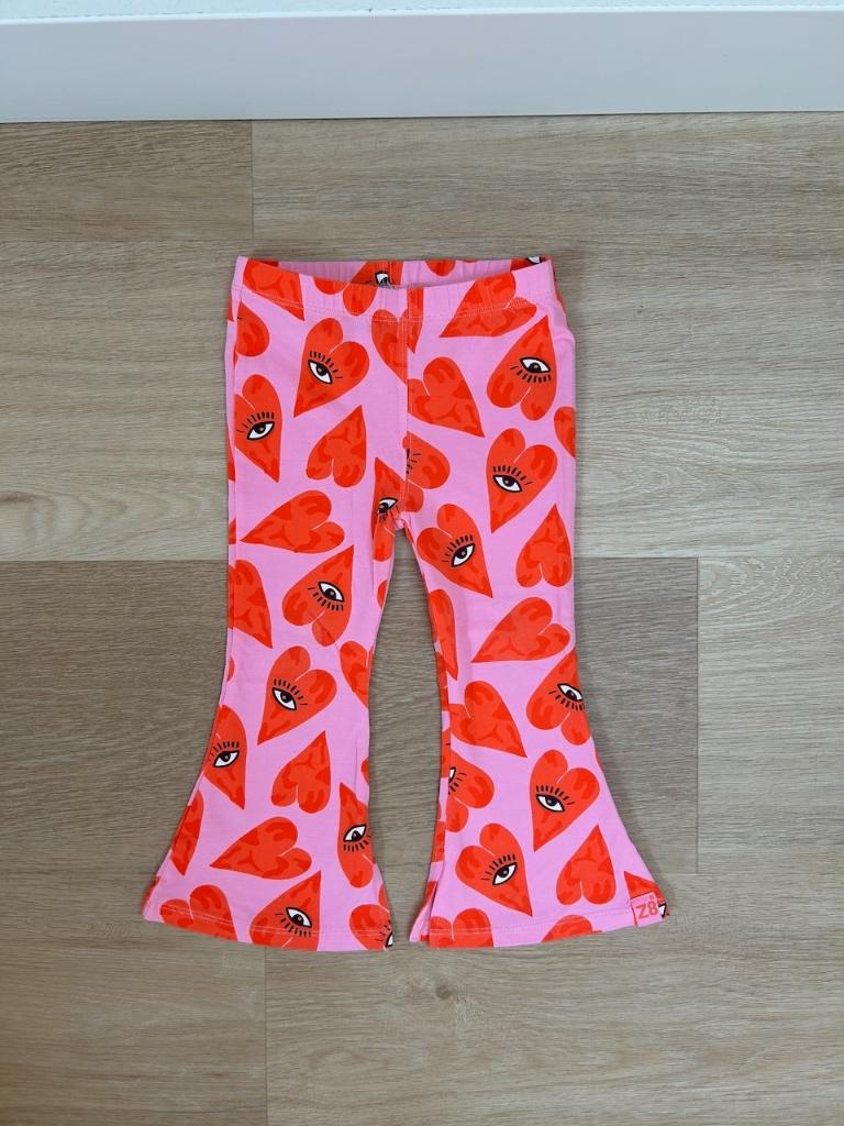 *NIEUW!* Flare legging met hartjesprint, Z8, maat 92, Broek, Meisje, Z8, Nieuw