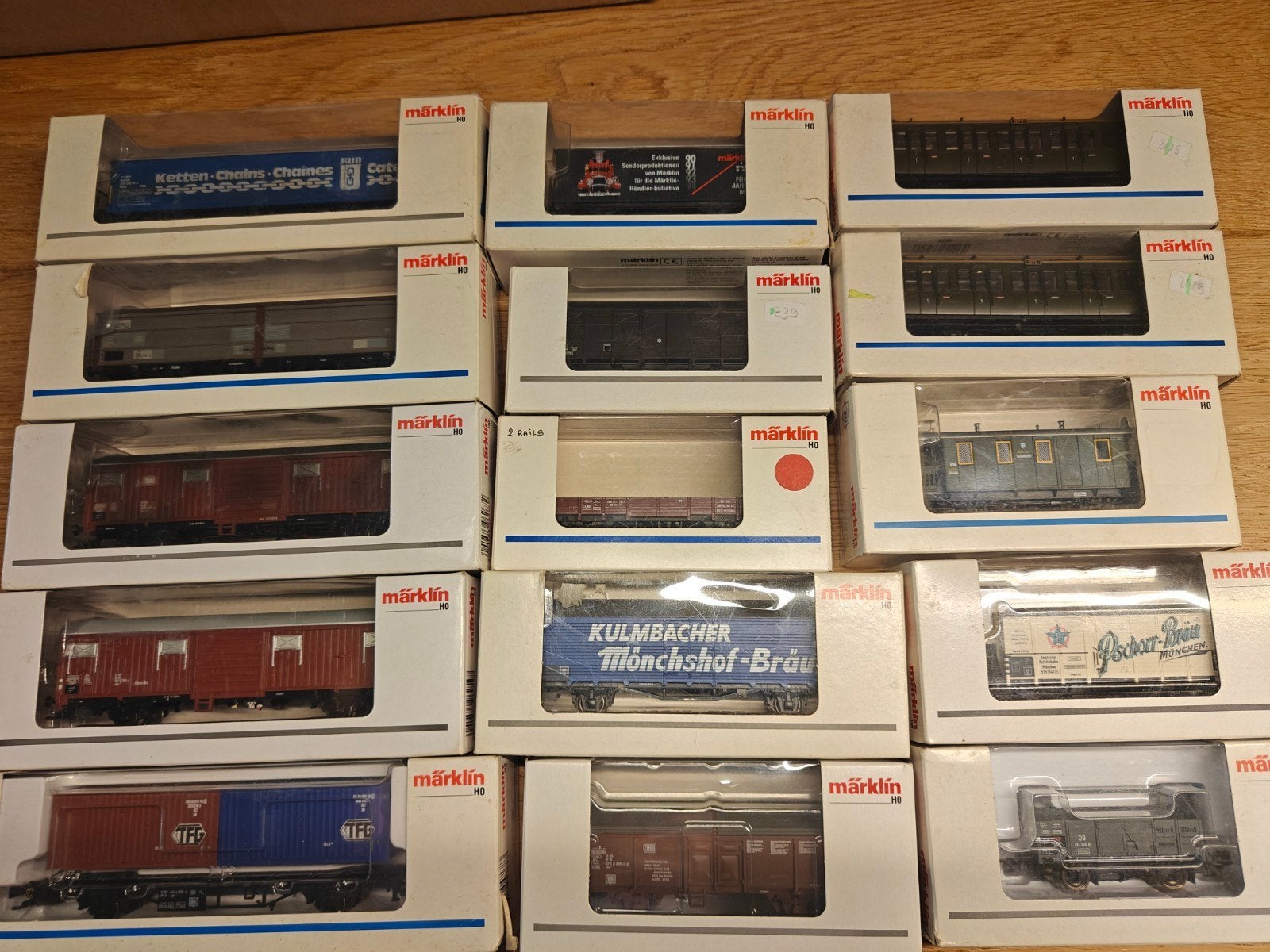 15 marklin wagons nieuwstaat in ovp, Wisselstroom, Wagon, Ophalen of Verzenden, Zo goed als nieuw
