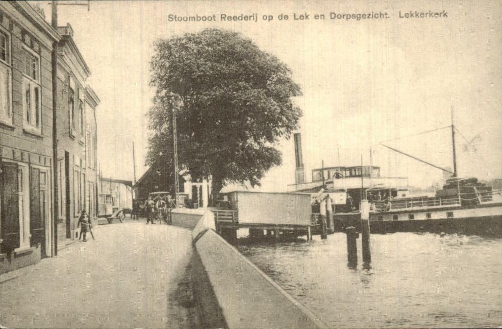 Lekkerkerk - Stoomboot Reederij - Dorpsgezicht, Ophalen of Verzenden, Voor 1920, Ongelopen, Zuid-Holland