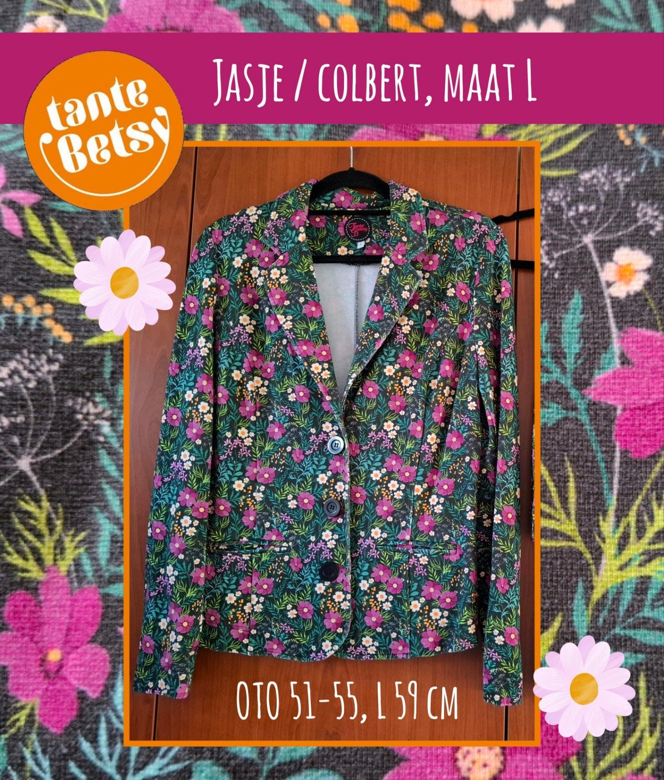 Tante Betsy jasje Meadow, maat L, zgan, Tante Betsy, Maat 42/44 (L), Zo goed als nieuw, Jasje