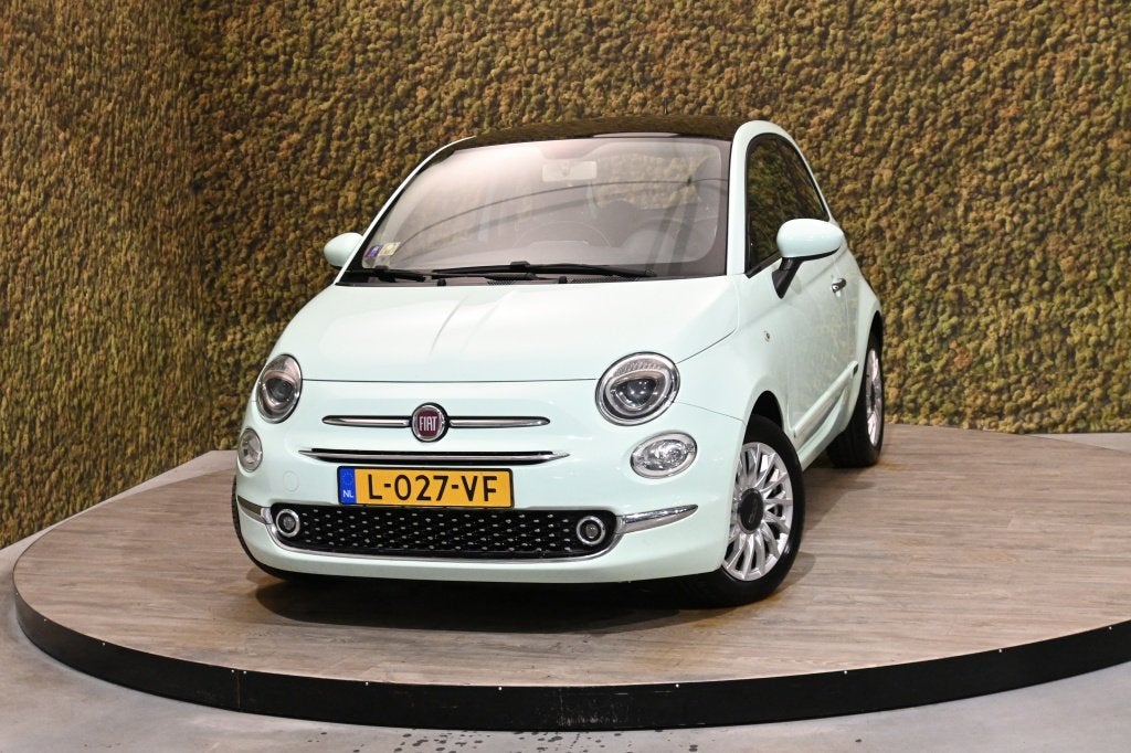Fiat 500 1.2 Lounge | Panorama | PDC | Airco | Mintgroen, Auto's, Fiat, Voorwielaandrijving, Stof, 4 cilinders, 840 kg