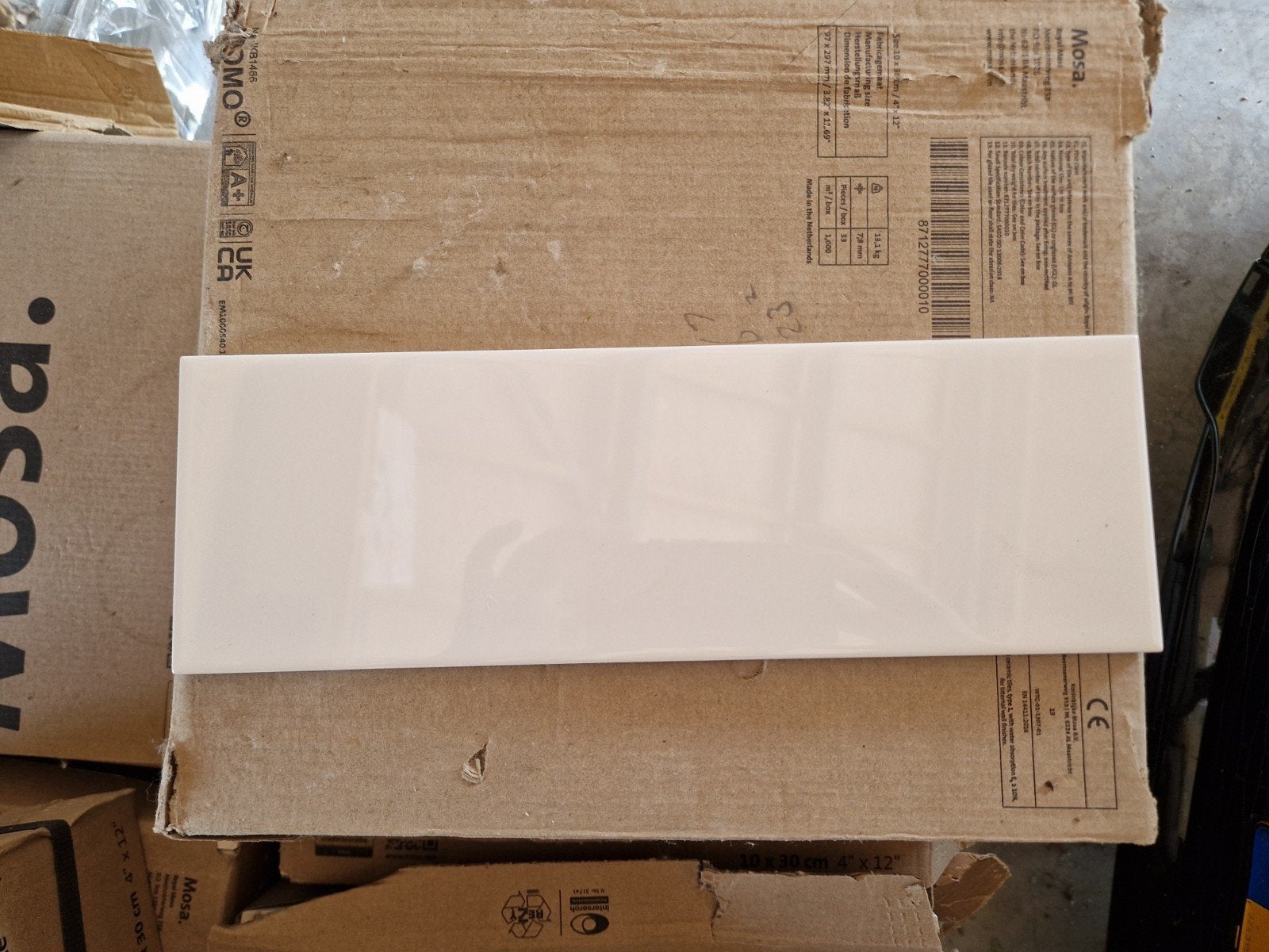 Witte glans tegels Mosa 10x30, Ophalen, Nieuw, Minder dan 20 cm, Minder dan 20 cm