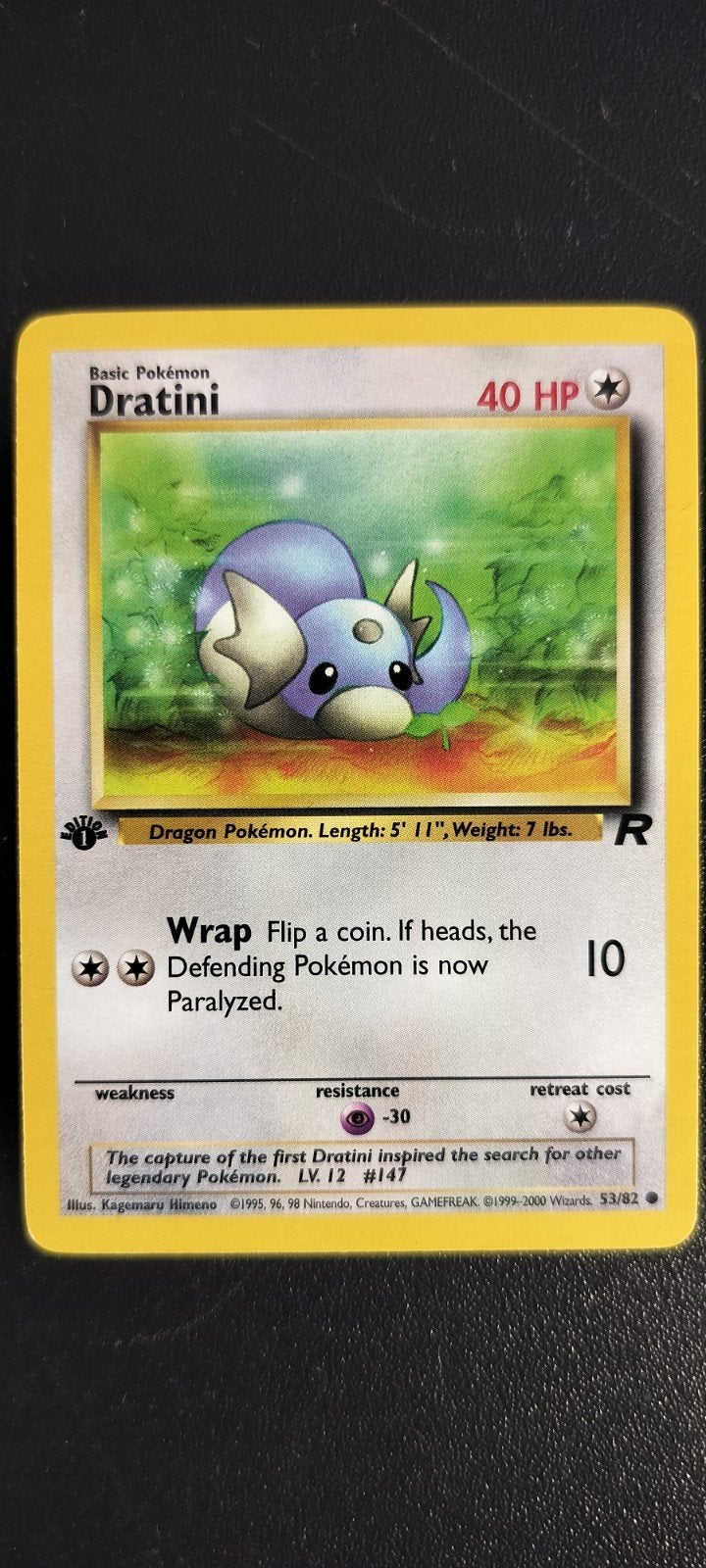 1st edition Rocket Dratini, Ophalen of Verzenden, Gebruikt, Losse kaart
