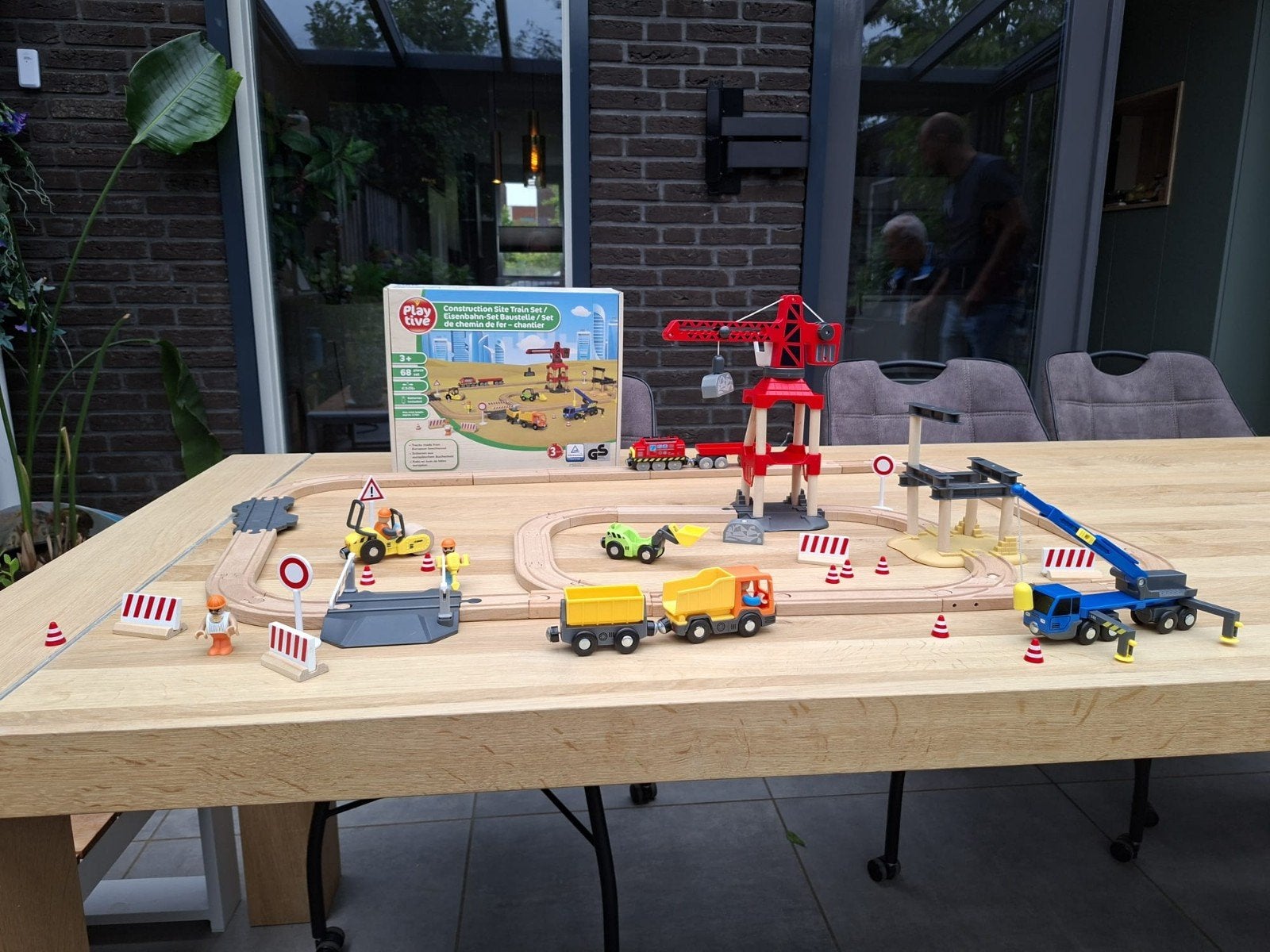 Treinbaan Bouwplaats met rijdende trein, Ophalen of Verzenden, Gebruikt, Overige typen