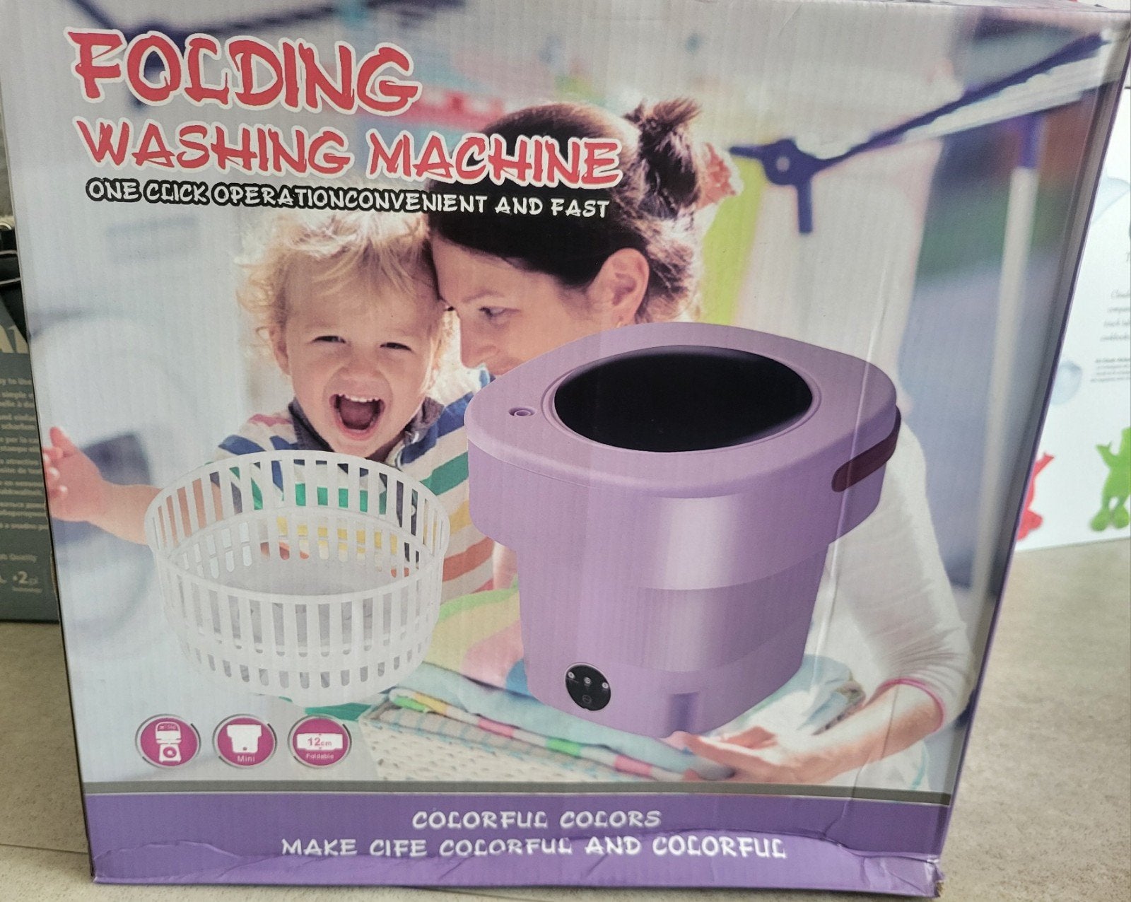 Paarse Opvouwbare Mini Wasmachine - 12L Camping/Tiny Living, Witgoed en Apparatuur, Wasmachines, Ophalen of Verzenden