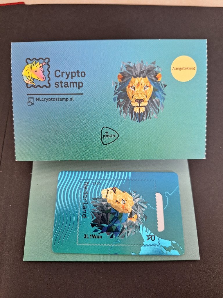 2023 Crypto Stamp - Lion NL - Blue – CS2. (Gew.prs), Ophalen of Verzenden, Na 1940