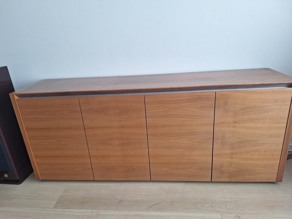 Dressoir Matrix notenhout fineer van De Bijenkorf, Huis en Inrichting, Kasten | Dressoirs, Ophalen, Strak, 150 tot 200 cm, 25 tot 50 cm