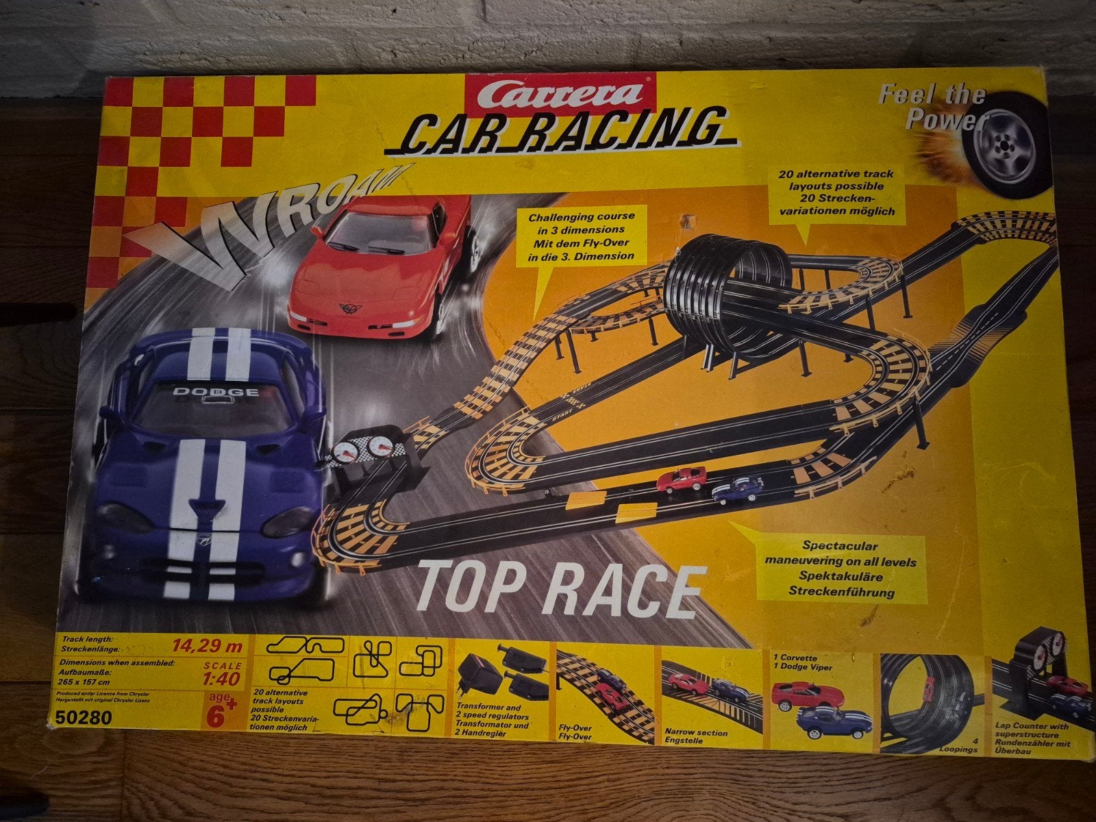 Carrera Car Racing Top Race Racebaan, Ophalen, Carrera, Met looping, Elektrisch