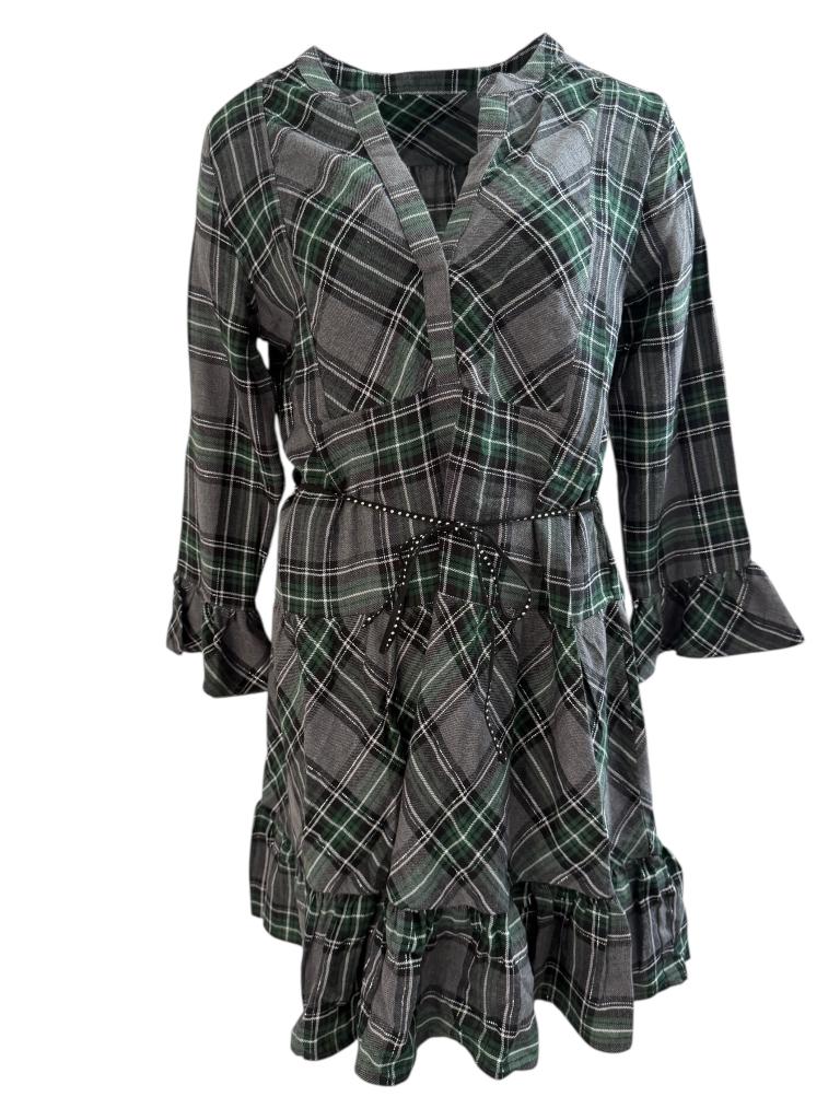 Moliin jurk M, Kleding | Dames, Jurken, Ophalen of Verzenden, Zo goed als nieuw, Onder de knie, Groen