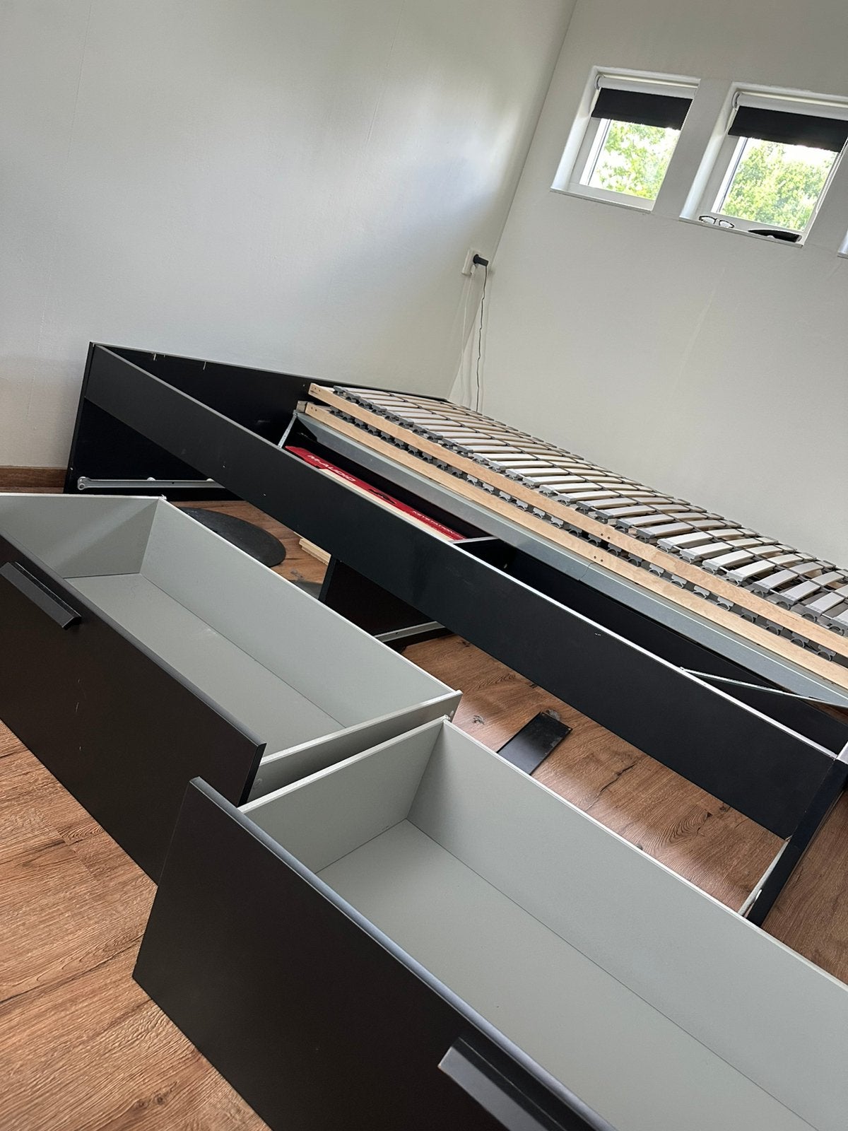 Brimnes Bed 160x200 met 2 lades, Ophalen, Wit, Tweepersoons, Zo goed als nieuw