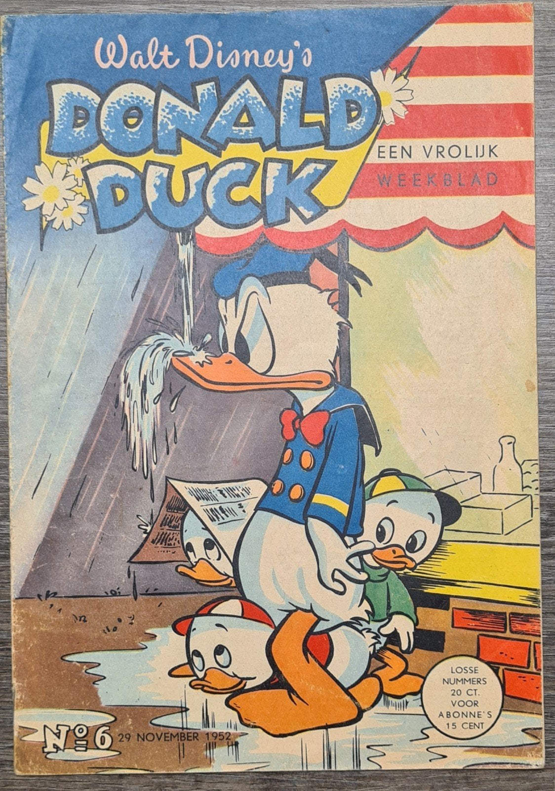 Donald Duck nummer 6 uit 1952, Boeken, Stripboeken, Eén stripboek, Ophalen of Verzenden, Gelezen