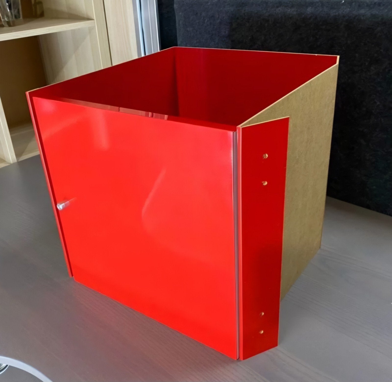 Ikea Kallax inzet met deur rood, Ophalen of Verzenden, Gebruikt