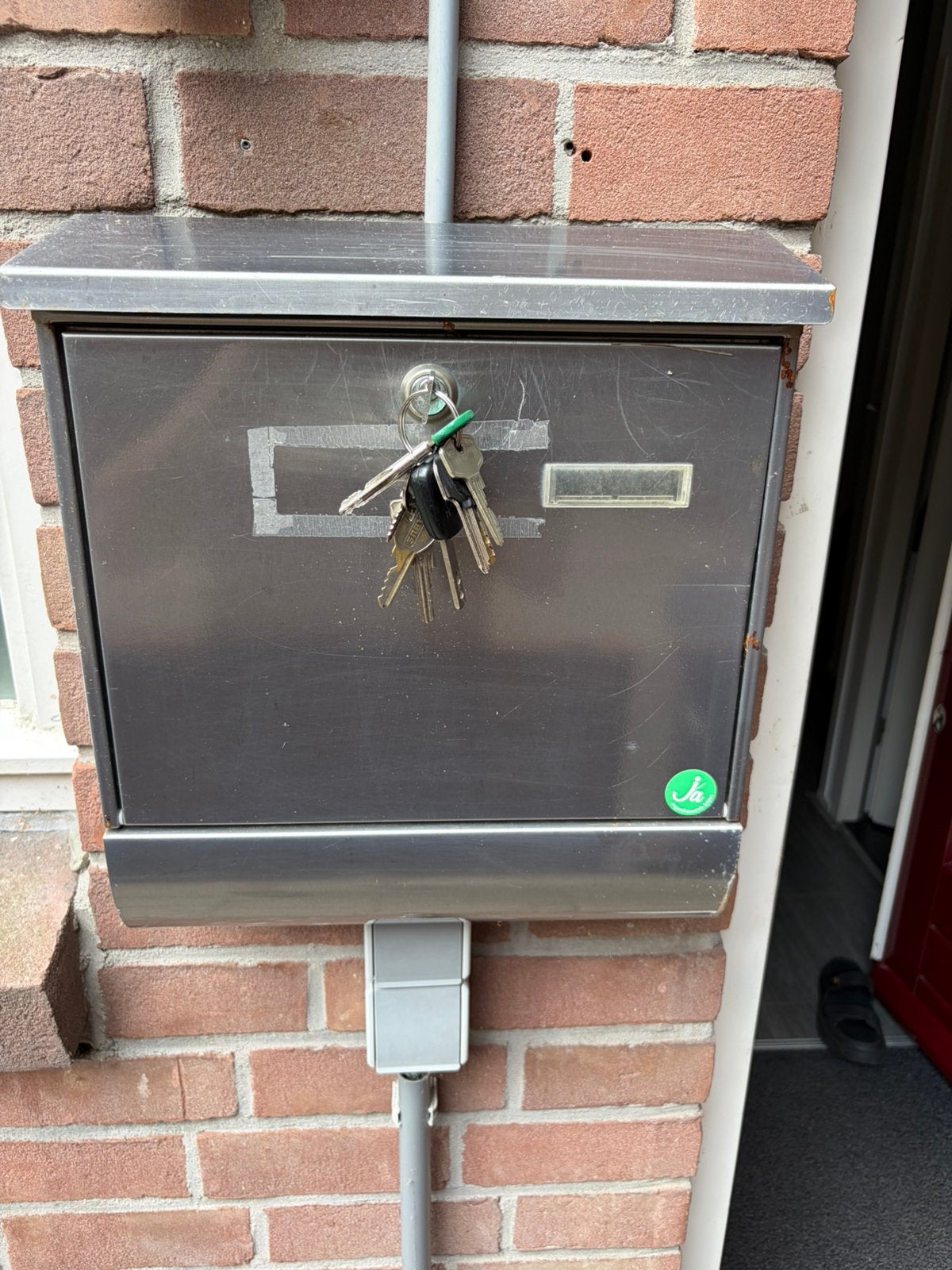 Gebruikte !!burg wächter brievenbus amrum set 38670ni, Ophalen, Gebruikt, Rvs, Wandbrievenbus