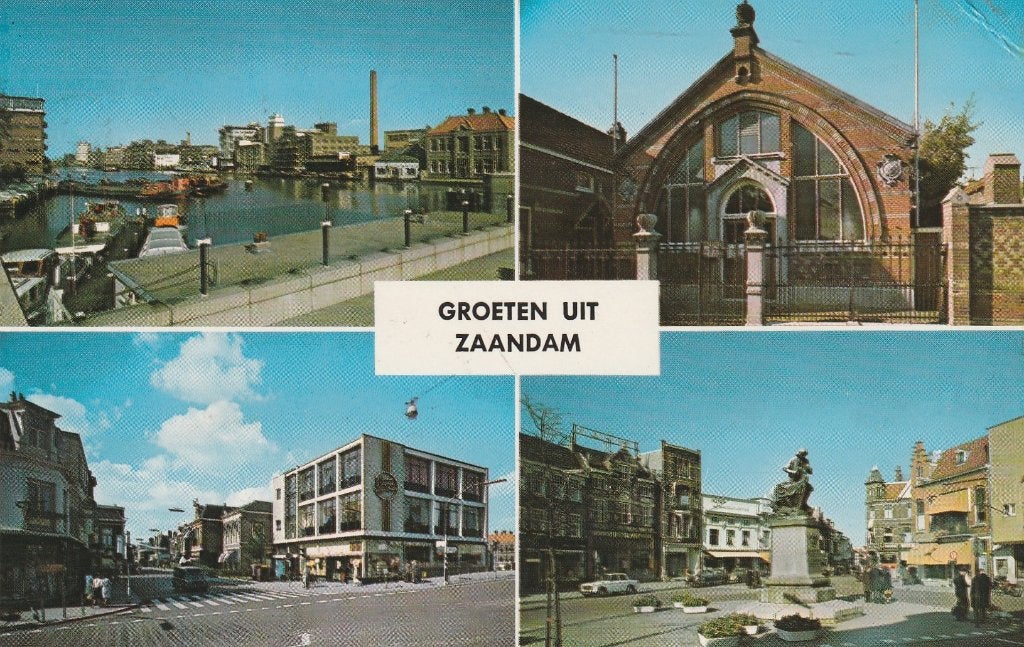 ZAANDAM Haven Centrum Huisje Standbeeld Groeten kl.f., Verzamelen, Verzenden, 1960 tot 1980, Gelopen, Noord-Holland