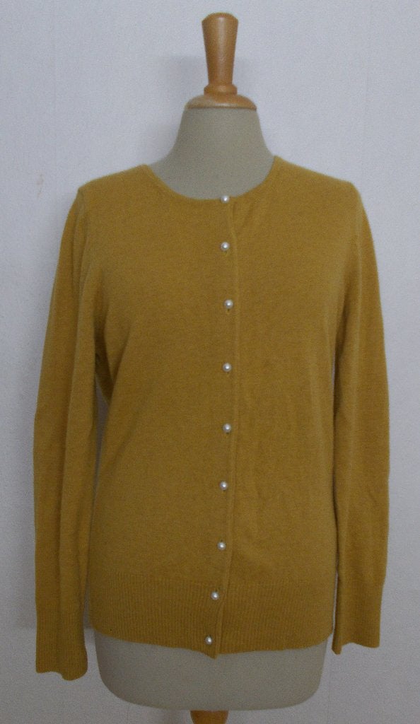 Zacht/soepel 100% lams wollen okergeel vestje! L, Verzenden, Zo goed als nieuw, Maat 42/44 (L), Overige kleuren