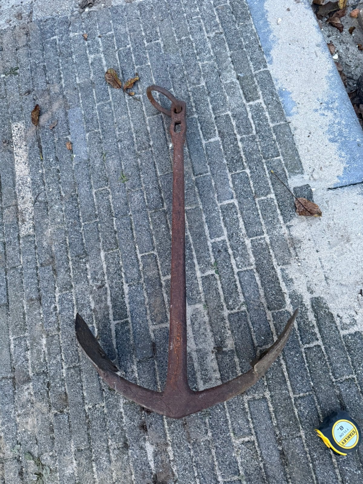 Oud authentiek ijzeren scheepsanker, Ophalen of Verzenden, Zo goed als nieuw, Ankeren en Afmeren, Zeilboot of Motorboot
