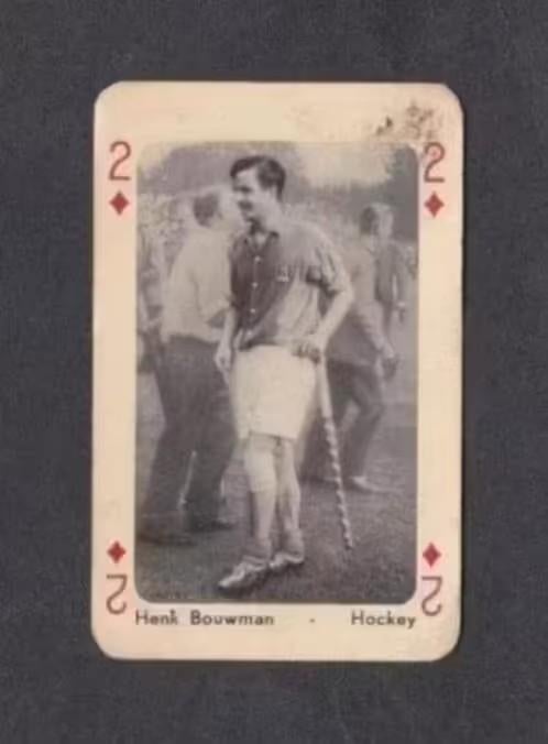 Speelkaart Henk Bouwman Hockey Amsterdam Baarn Bloemendaal., Ophalen of Verzenden, Zo goed als nieuw