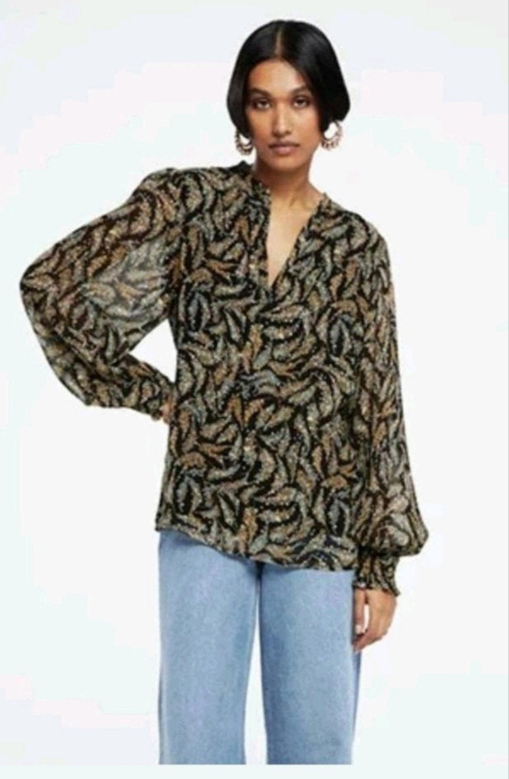 Fabienne Chapot Cliff Ruffle top/ blouse maat M *nieuw *, Maat 38/40 (M), Bruin, Nieuw, Ophalen of Verzenden