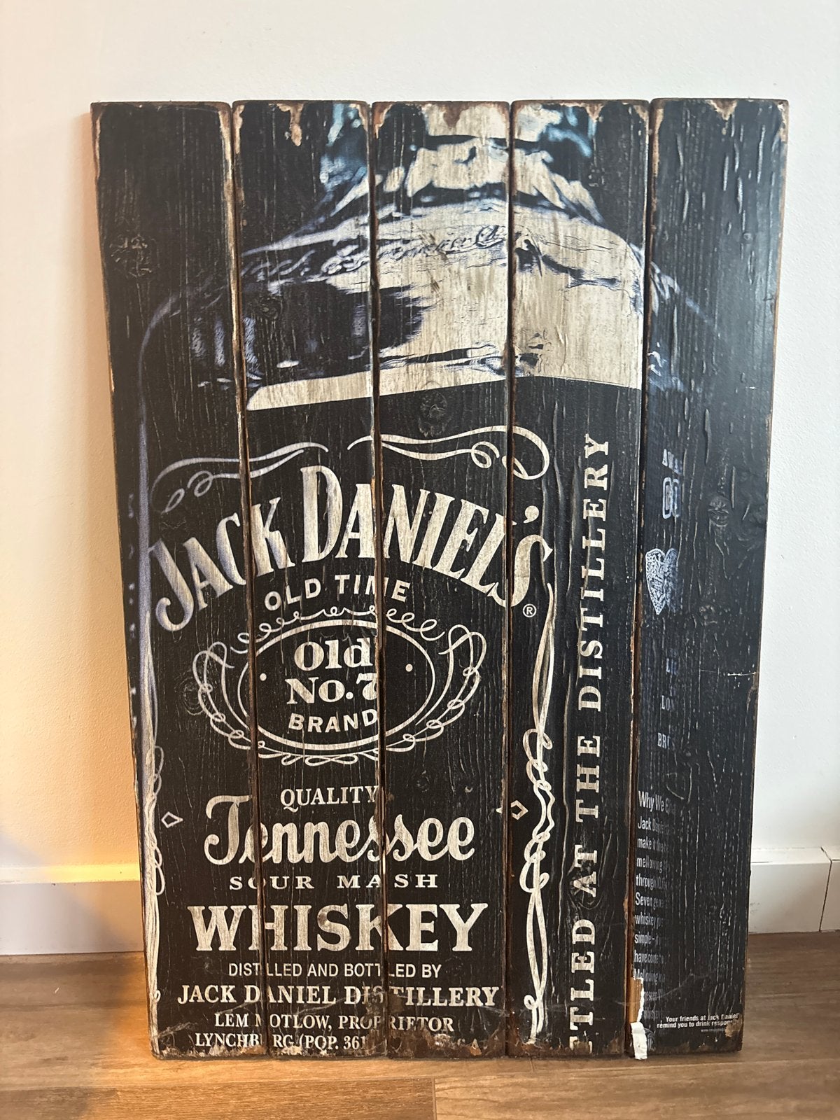 Jack Daniel's Houten Wanddecoratie, Gebruikt, Overige typen, Ophalen of Verzenden, 75 – 100