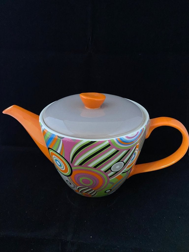 Kleurrijke Jameson & Tailor theepot in zeer goede staat!, Ophalen of Verzenden, Zo goed als nieuw, Theepot, Modern