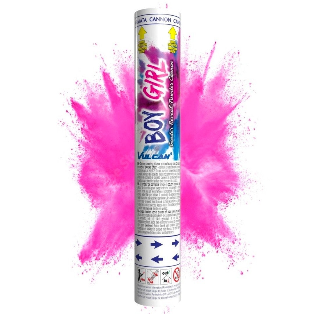 Roze Poederkanon - Biologisch Afbreekbaar & Uitwasbaar, Ophalen of Verzenden, Nieuw, Versiering, Geboorte of Huwelijk