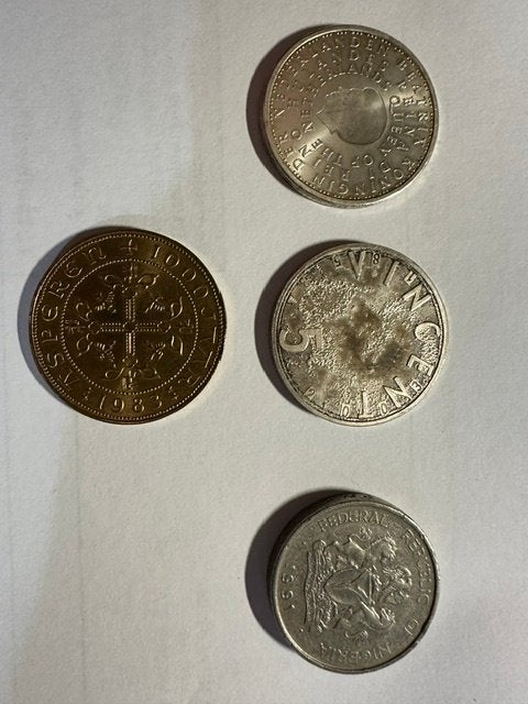 Verzameling van 4 diverse munten, Antiek en Kunst, Ophalen of Verzenden