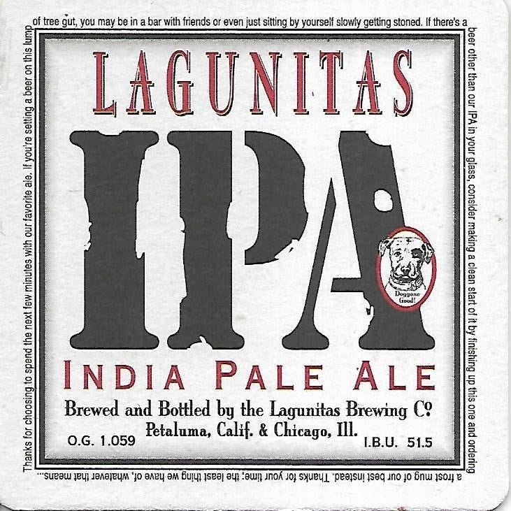 Lagunitas Ipa India pale ale viltje, Verzamelen, Biermerken, Ophalen of Verzenden, Zo goed als nieuw, Viltje(s), Overige merken
