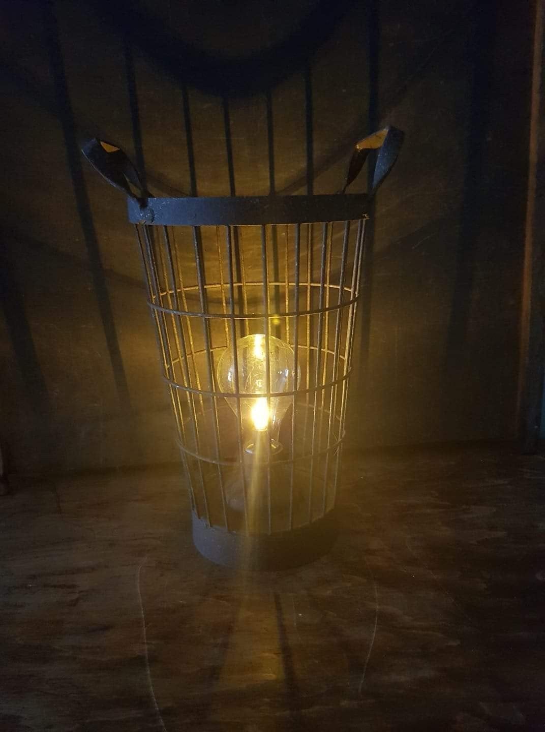 mand lamp op batterij roestbruin sober,landelijk, Nieuw, Ophalen of Verzenden, X, X