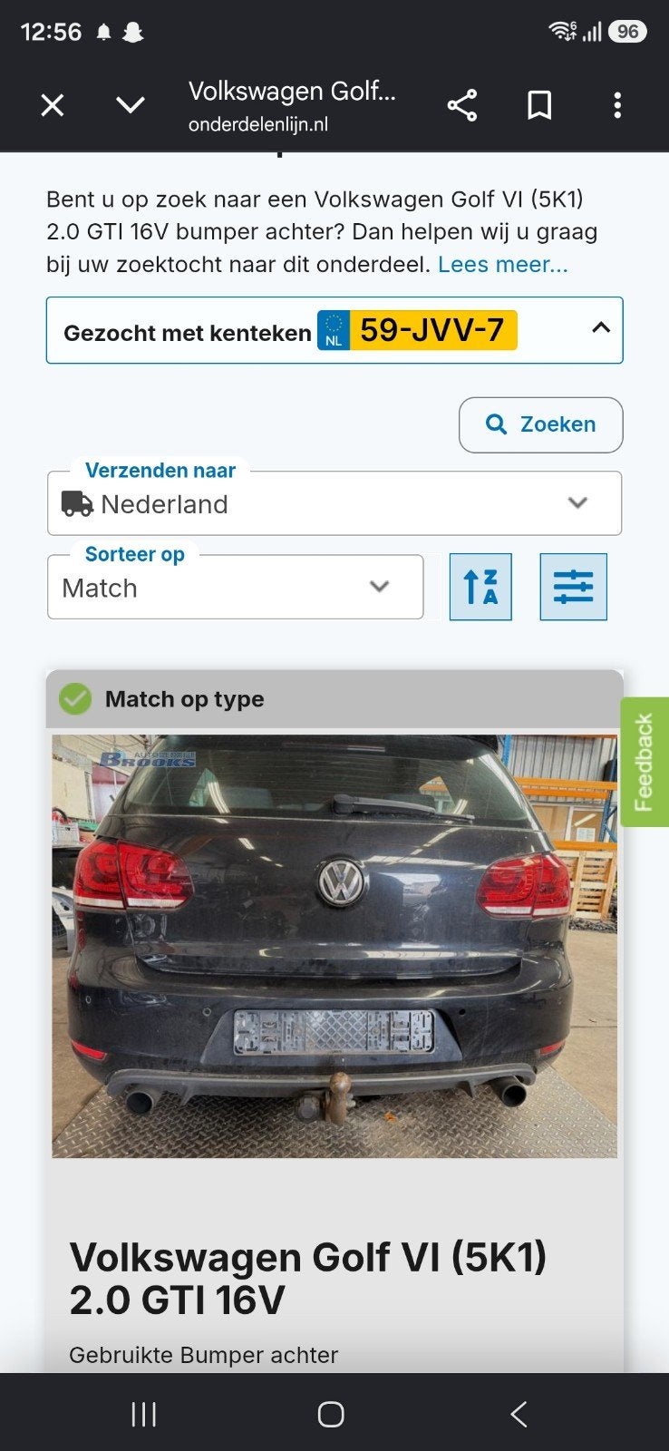 Gezocht gti bumper golf 6, Ophalen, Gebruikt, Volkswagen, Achter