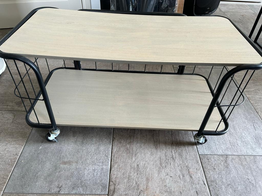 Vintage Bakkerskastje op wieltjes - Industrieel design, Gebruikt, 55 tot 75 cm, Rechthoekig, Hout