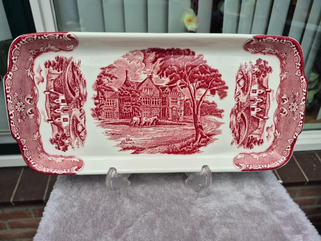 Vintage W.H. Grindley serveerblad 'English Country Inns', Ophalen of Verzenden